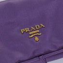 PRADA Jewelry Case Cosmetic Pouch Satin Purple Auth 74450-12