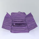 PRADA Jewelry Case Cosmetic Pouch Satin Purple Auth 74450-13