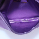 PRADA Jewelry Case Cosmetic Pouch Satin Purple Auth 74450-20