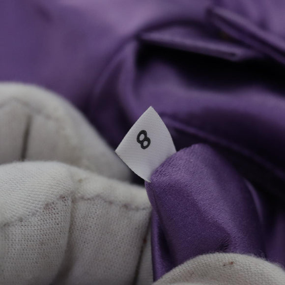 PRADA Jewelry Case Cosmetic Pouch Satin Purple Auth 74450