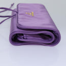 PRADA Jewelry Case Cosmetic Pouch Satin Purple Auth 74450-4
