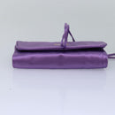 PRADA Jewelry Case Cosmetic Pouch Satin Purple Auth 74450-7