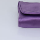 PRADA Jewelry Case Cosmetic Pouch Satin Purple Auth 74450-8