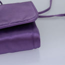 PRADA Jewelry Case Cosmetic Pouch Satin Purple Auth 74450-9