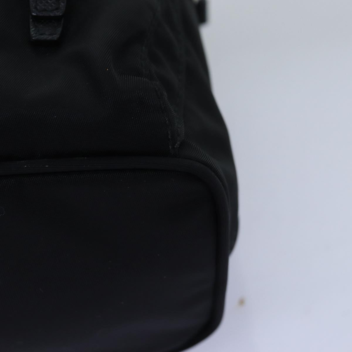 PRADA Chain Shoulder Bag Nylon Black Auth 74455A