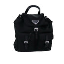 PRADA Chain Shoulder Bag Nylon Black Auth 74455AM-1