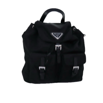 PRADA Chain Shoulder Bag Nylon Black Auth 74455AM