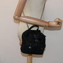 PRADA Chain Shoulder Bag Nylon Black Auth 74455AM-24