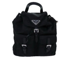 PRADA Chain Shoulder Bag Nylon Black Auth 74455AM-13