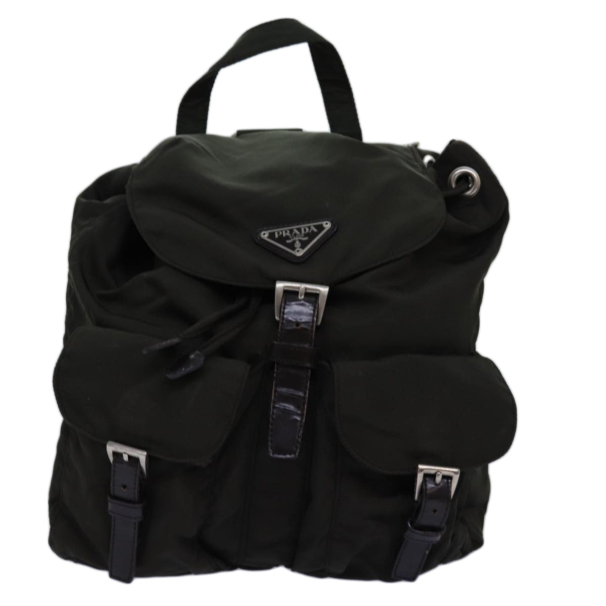 PRADA Backpack Nylon Khaki Auth 74467 - 0