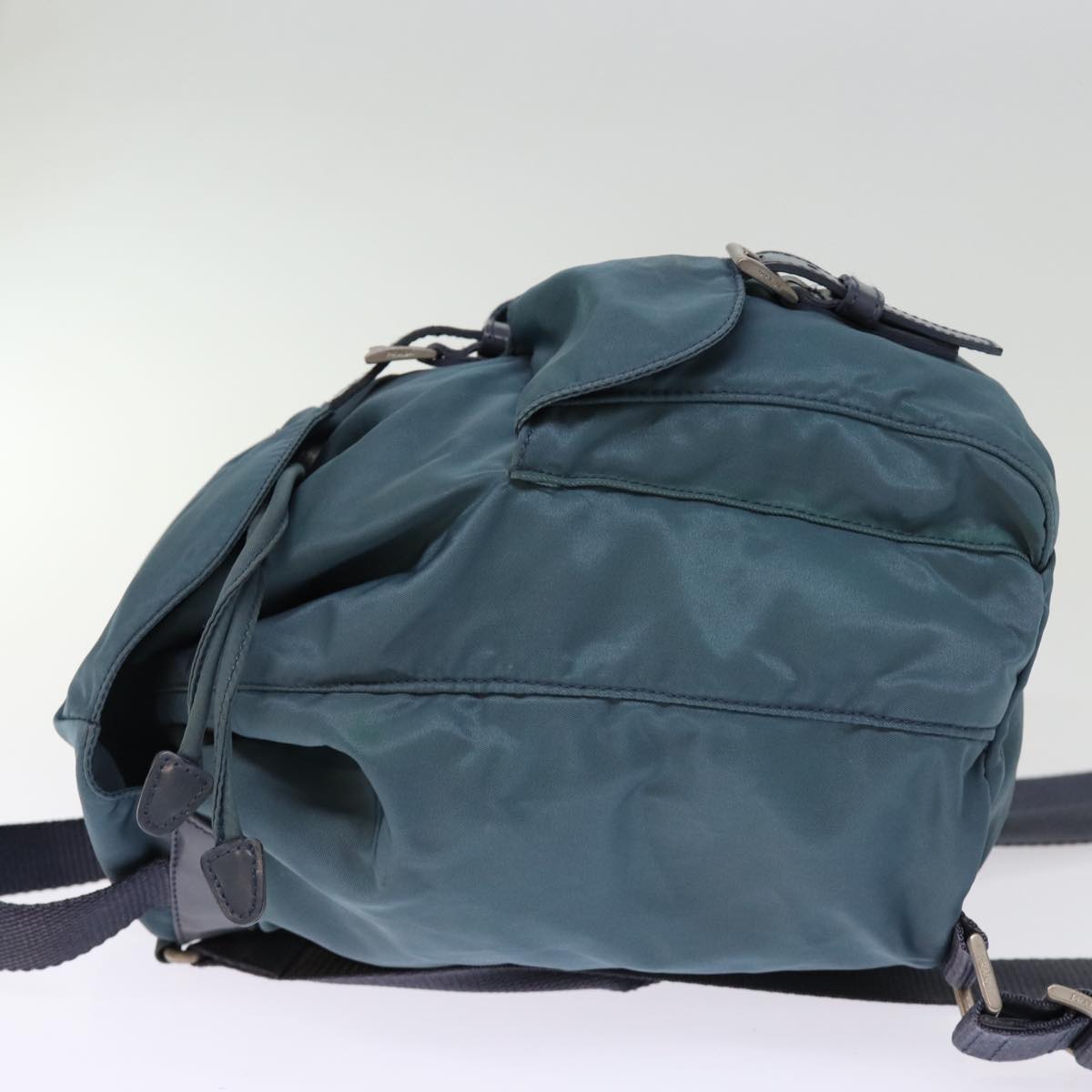 PRADA Backpack Nylon Turquoise Blue Auth 74468