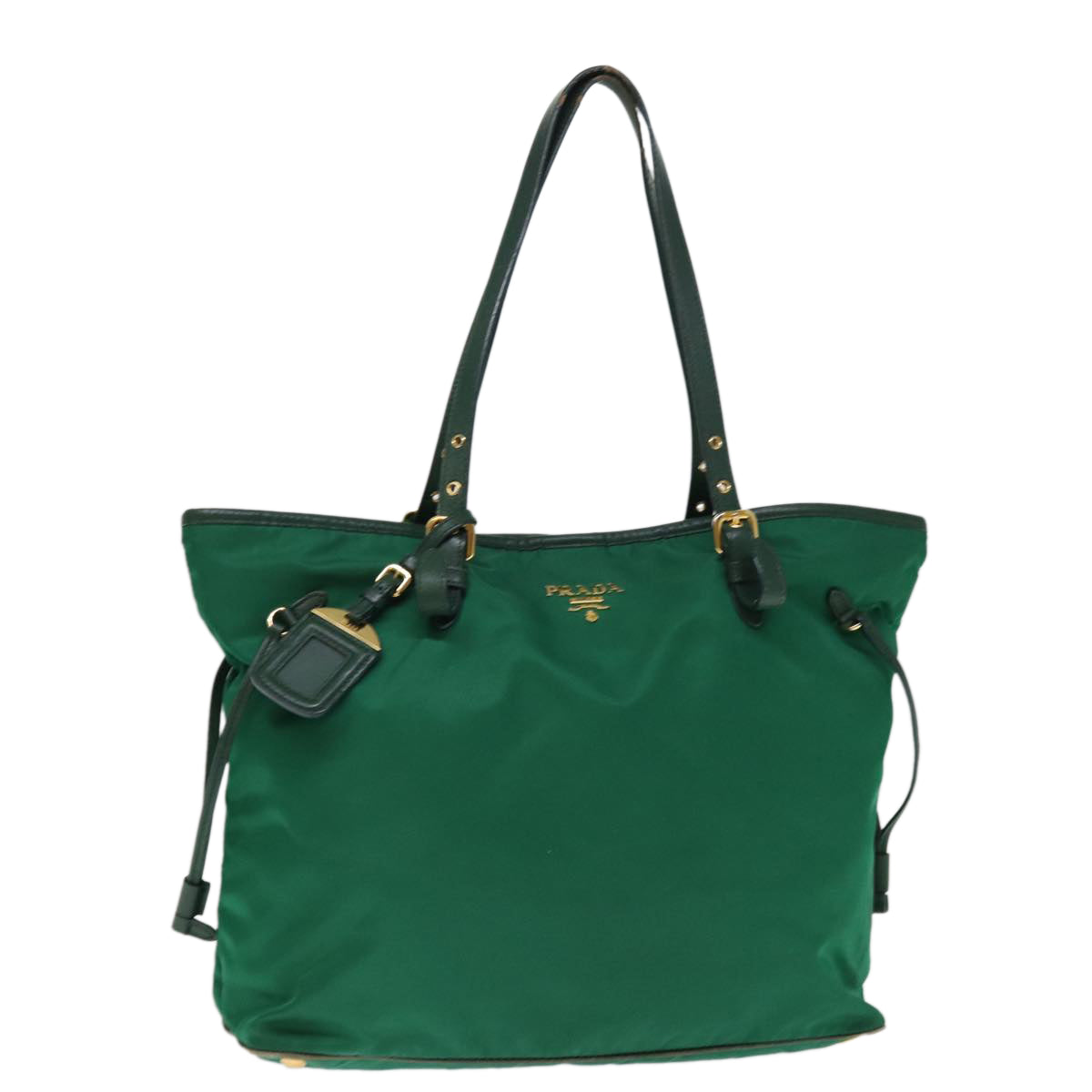 PRADA Tote Bag Nylon Green Auth 74471