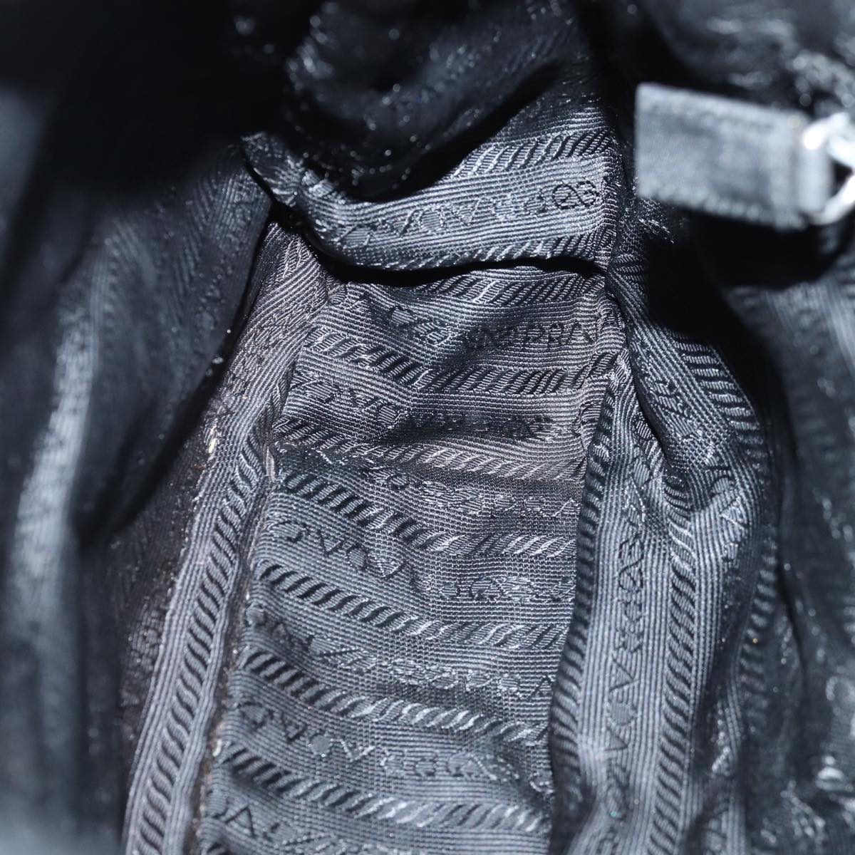 PRADA Shoulder Bag Nylon Black Auth 74473