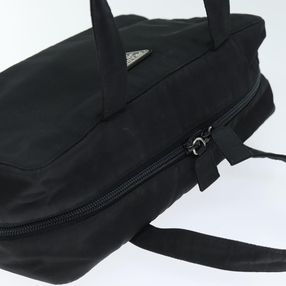 PRADA Hand Bag Nylon Black Auth 74481