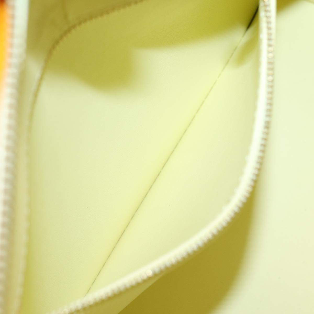 LOUIS VUITTON Monogram Vernis Houston Hand Bag Lime Yellow M91055 LV Auth 74509