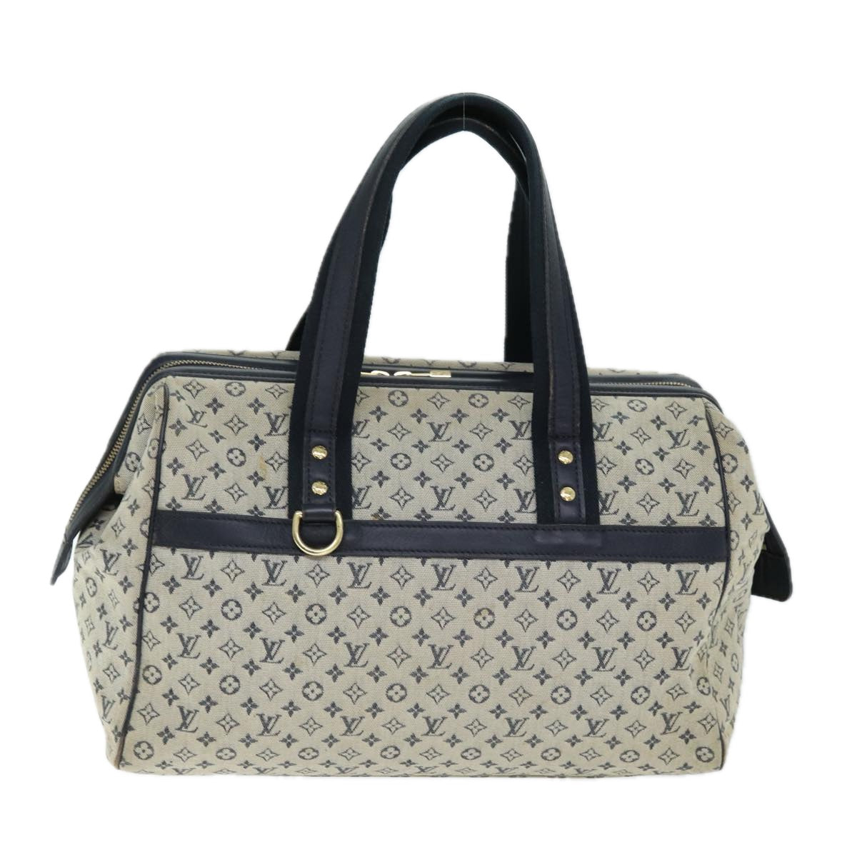 LOUIS VUITTON Monogram Mini Josephine GM Hand Bag Blue M92211 LV Auth 74533 - 0