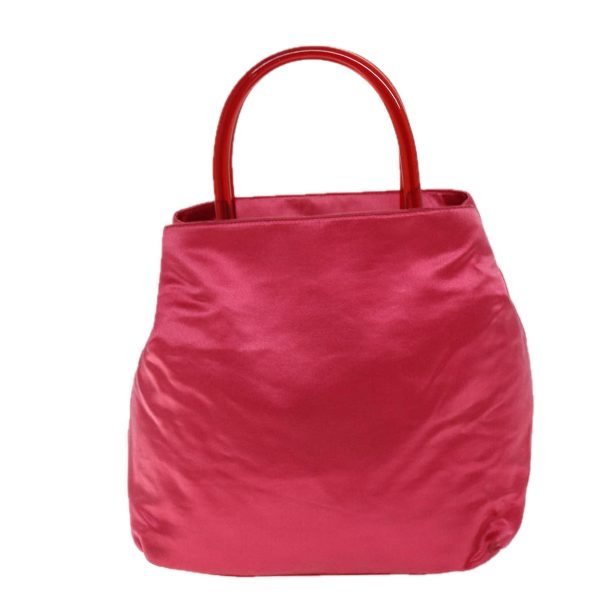 PRADA Hand Bag Satin Pink Auth 74537 - 0