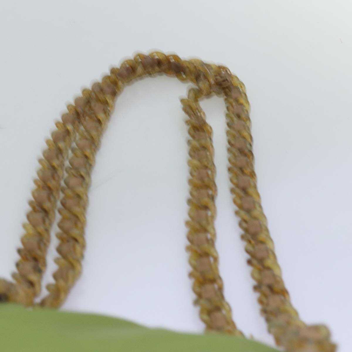 PRADA Chain Tote Bag Nylon Khaki Auth 74538