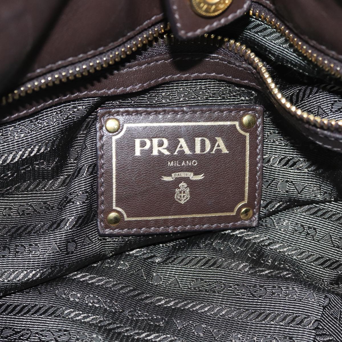 PRADA Hand Bag Nylon 2way Khaki Auth 74539