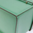 CELINE Vanity Cosmetic Pouch Leather Green Auth 74541-17