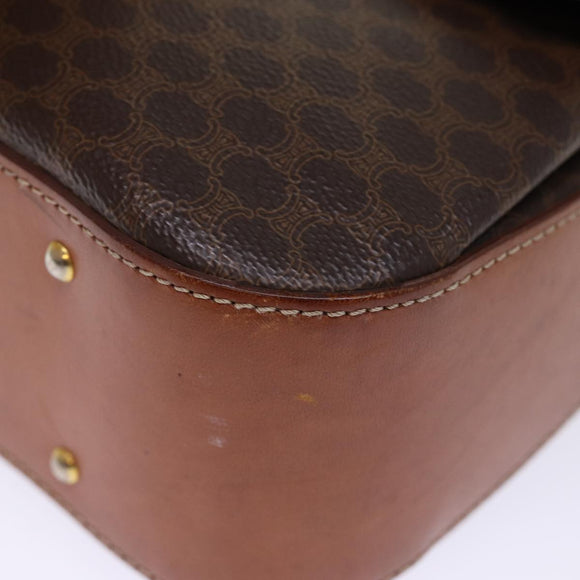 CELINE Macadam Canvas Hand Bag PVC 2way Brown Auth 74543
