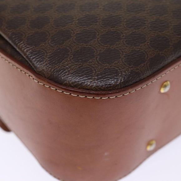 CELINE Macadam Canvas Hand Bag PVC 2way Brown Auth 74543