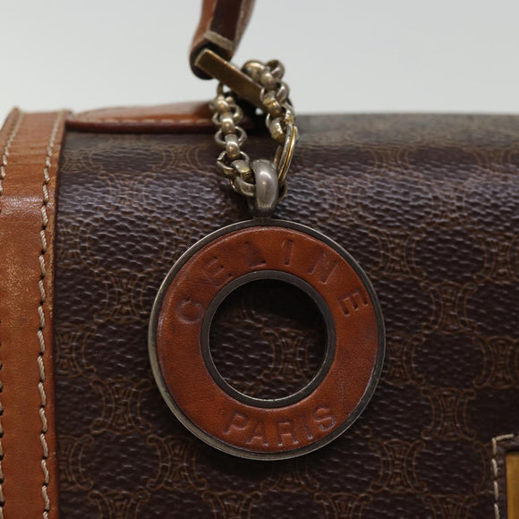 CELINE Macadam Canvas Hand Bag PVC 2way Brown Auth 74543