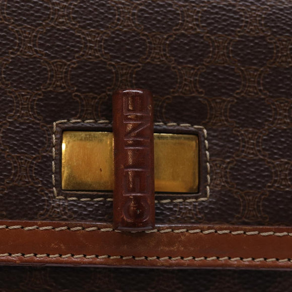 CELINE Macadam Canvas Handtasche PVC 2-Wege Braun Auth 74543
