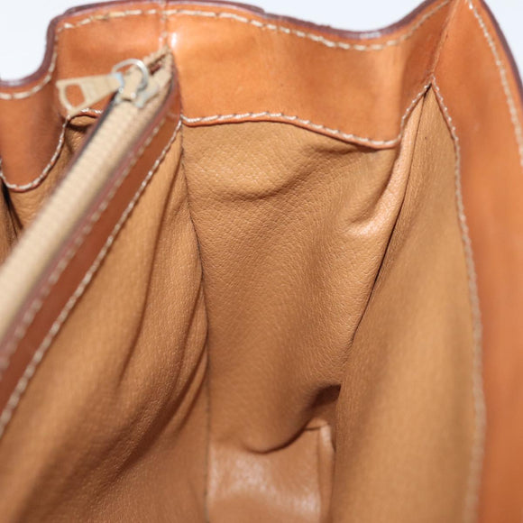 CELINE Macadam Canvas Hand Bag PVC 2way Brown Auth 74543