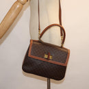 CELINE Macadam Canvas Hand Bag PVC 2way Brown Auth 74543-25