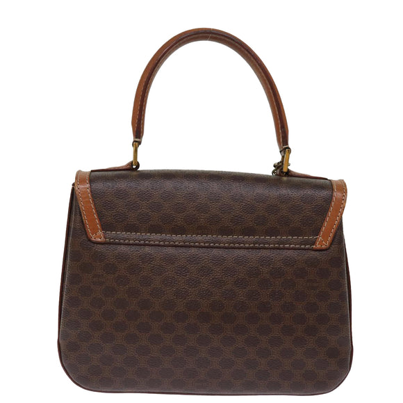CELINE Macadam Canvas Handtasche PVC 2-Wege Braun Auth 74543