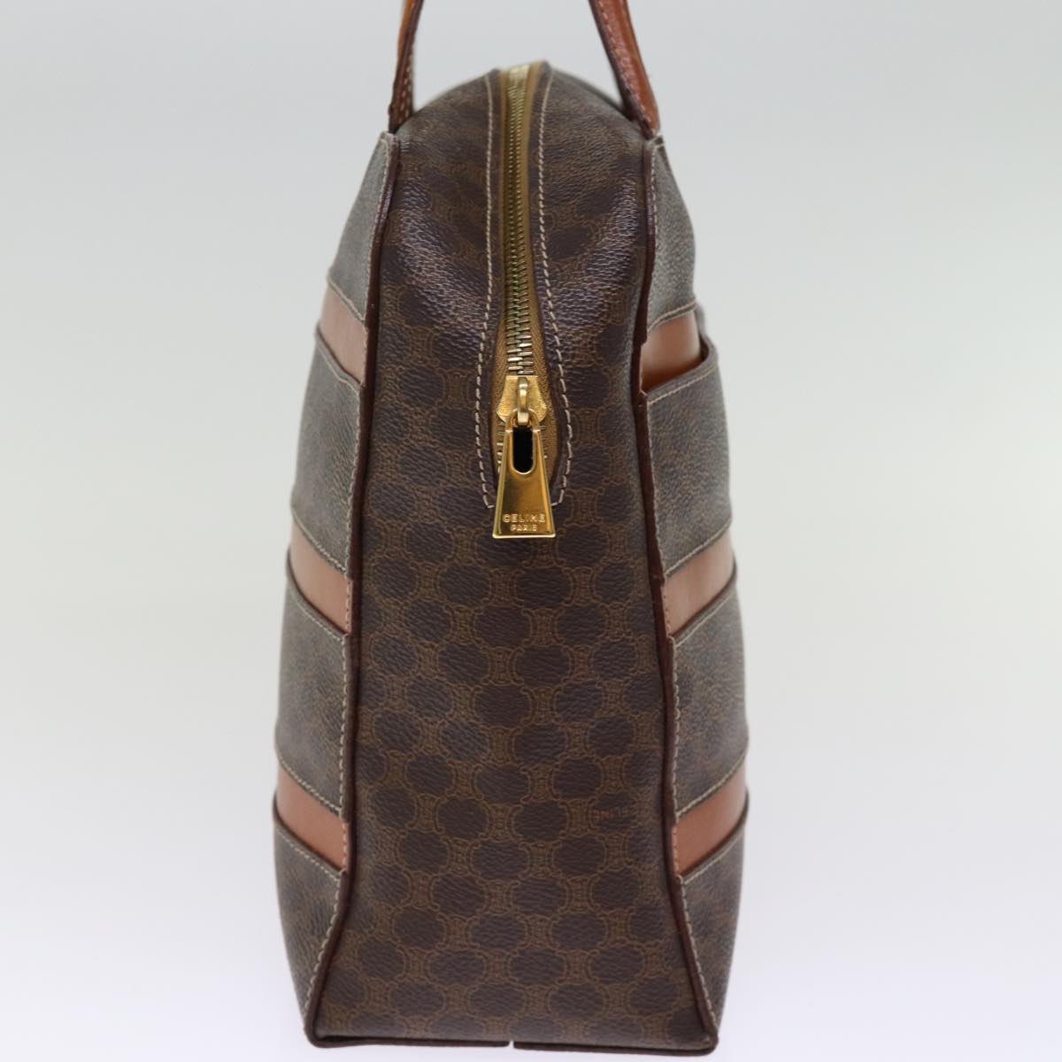 CELINE Macadam Canvas Hand Bag PVC Brown Auth 74544