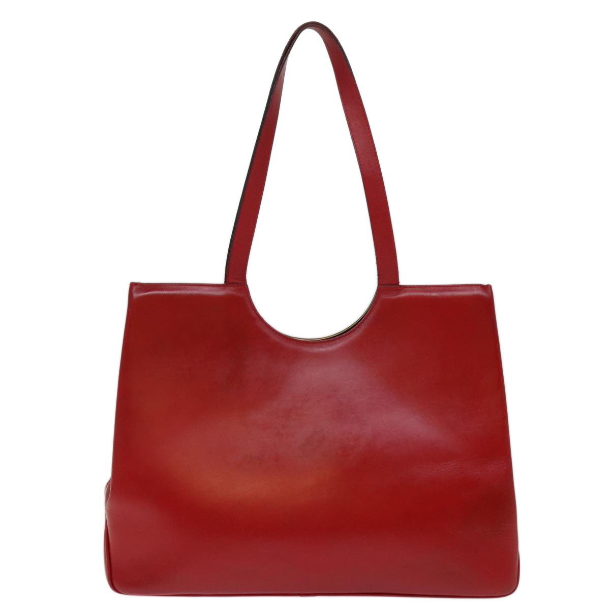 CELINE Tote Bag Leather Red Auth 74549