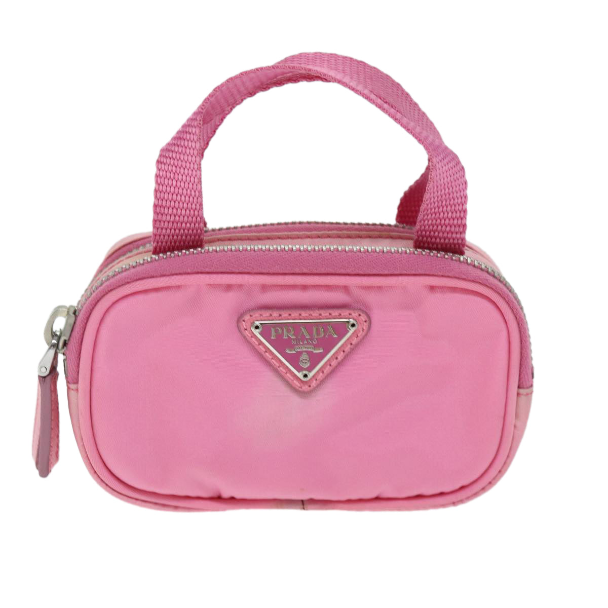 PRADA Hand Bag Nylon Pink Auth 74569 - 0
