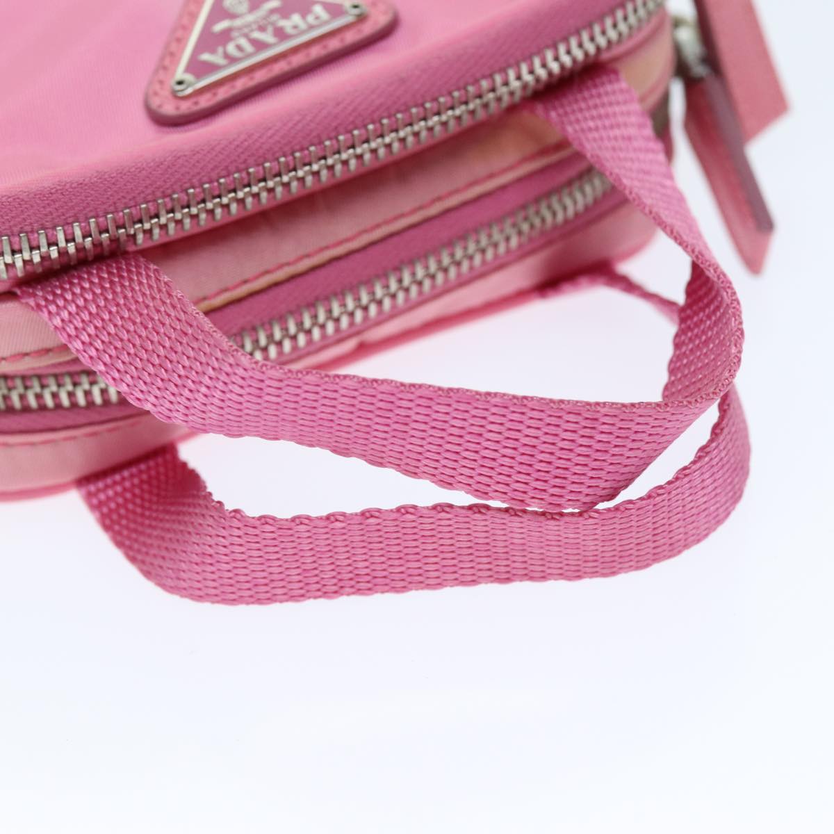 PRADA Hand Bag Nylon Pink Auth 74569