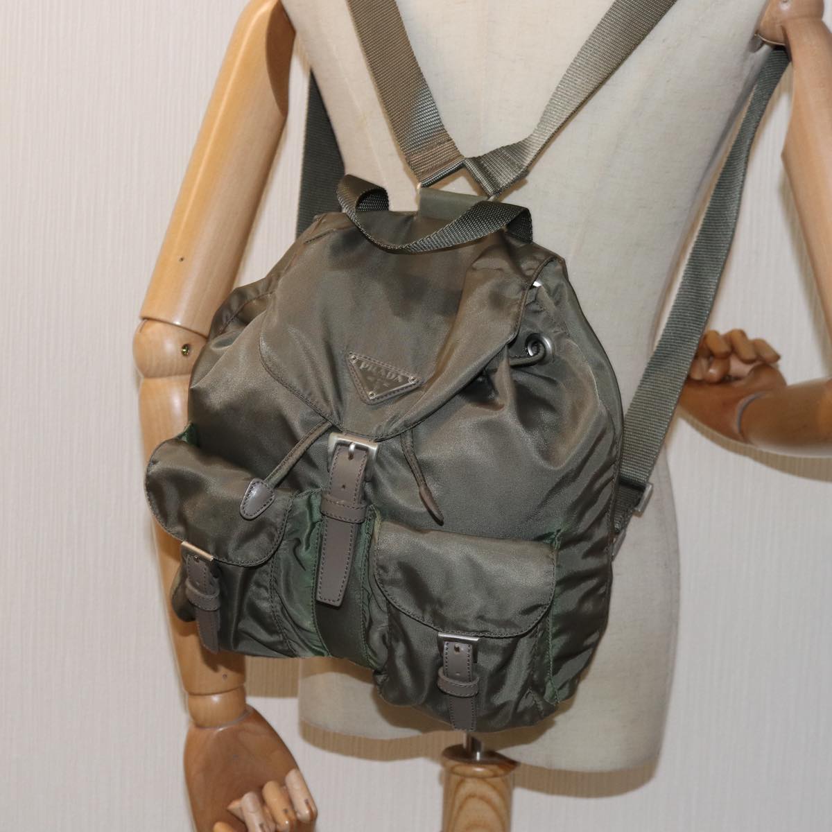 PRADA Backpack Nylon Brown Auth 74574