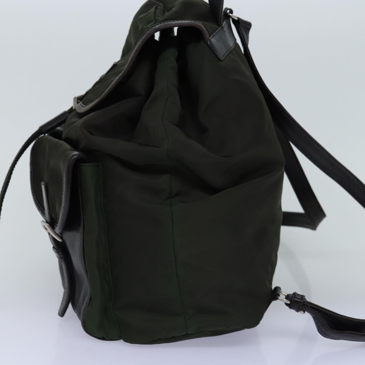 PRADA Backpack Nylon Khaki Auth 74576