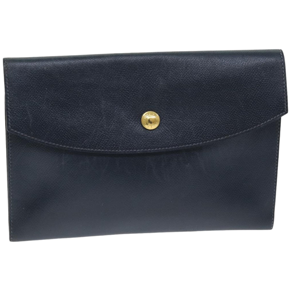 HERMES Pochetto Rio Pouch Leather Navy Auth 74590