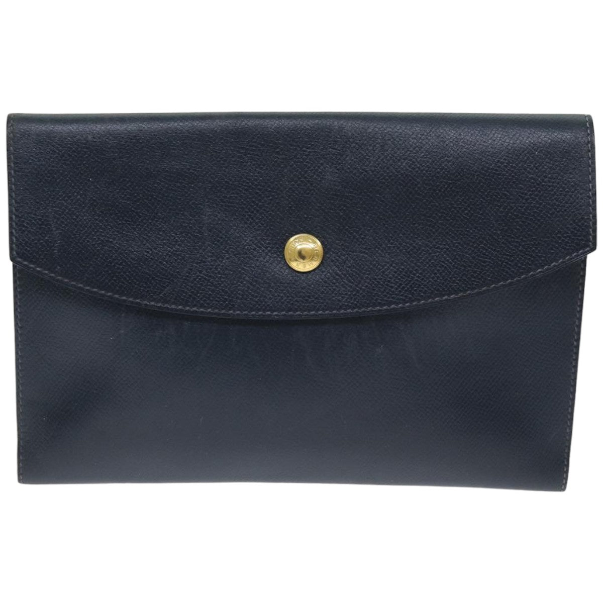 HERMES Pochetto Rio Pouch Leather Navy Auth 74590