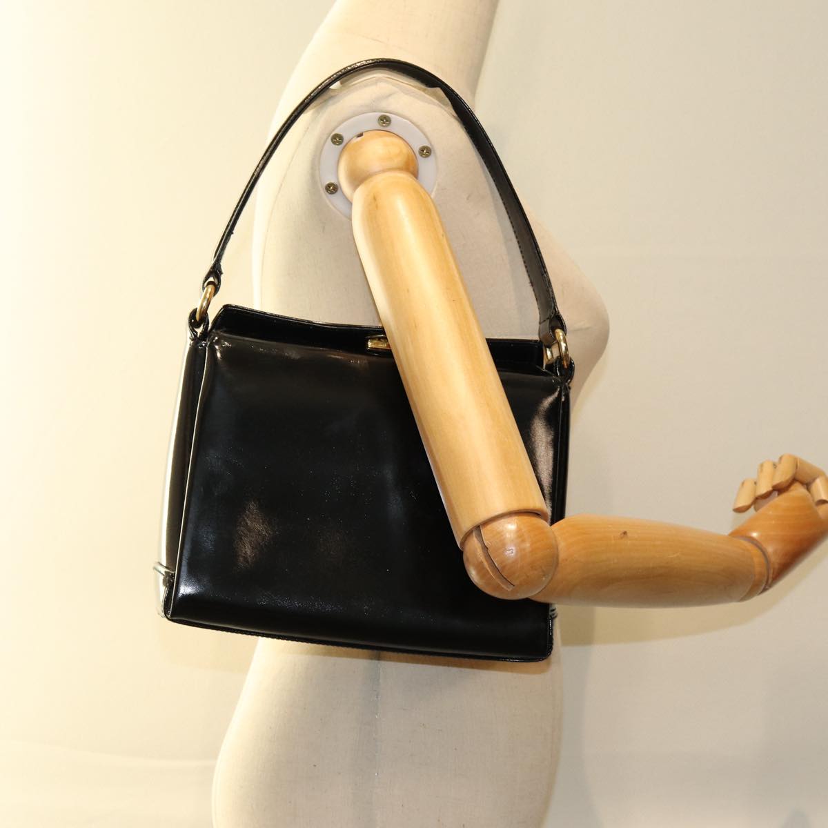 GUCCI Hand Bag Patent leather Black 000 110 0907 Auth 74593