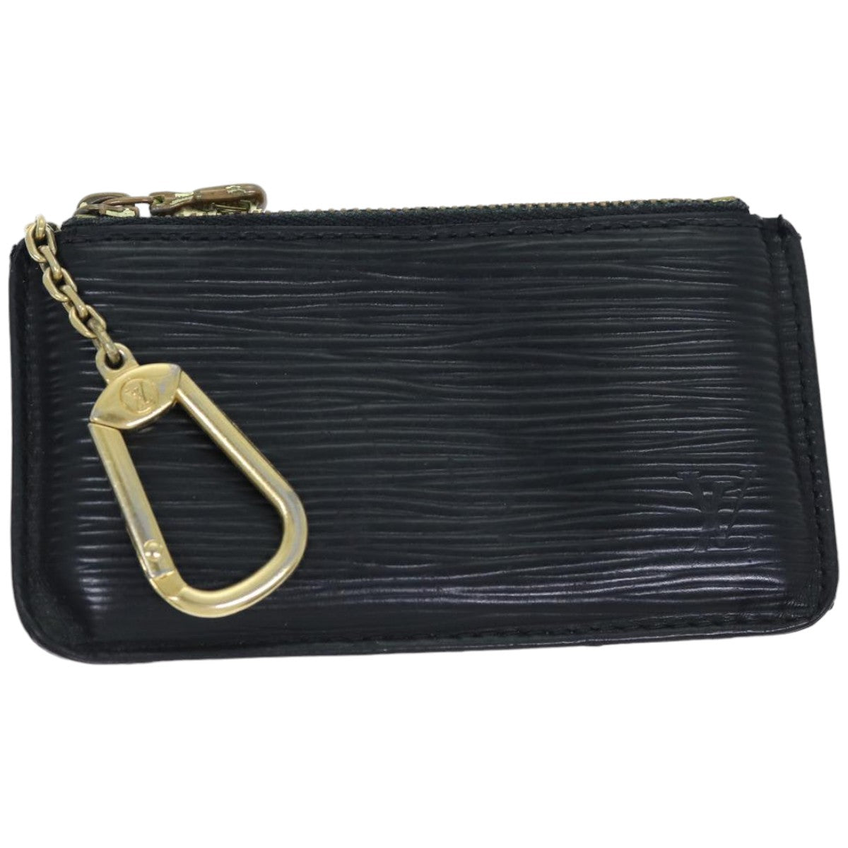 LOUIS VUITTON Epi Pochette Cles Coin Purse Black M63802 LV Auth 74601