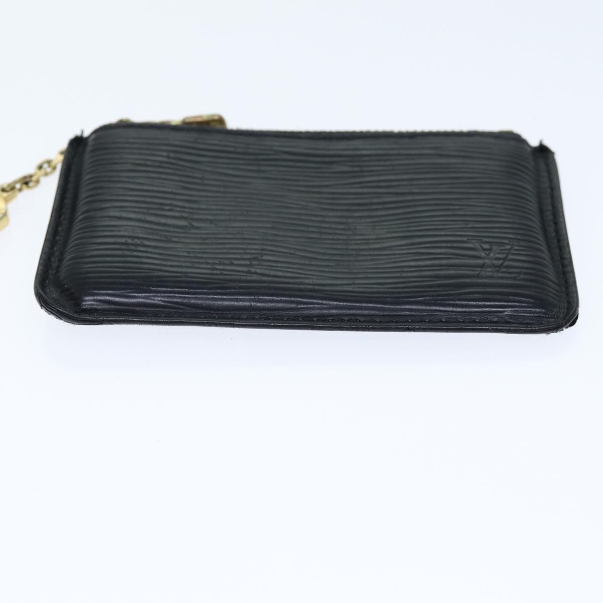 LOUIS VUITTON Epi Pochette Cles Coin Purse Black M63802 LV Auth 74601