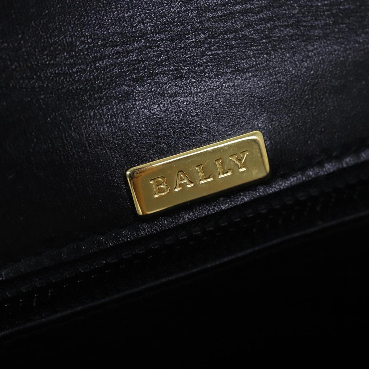 BALLY Hand Bag Leather 2way Black Auth 74606