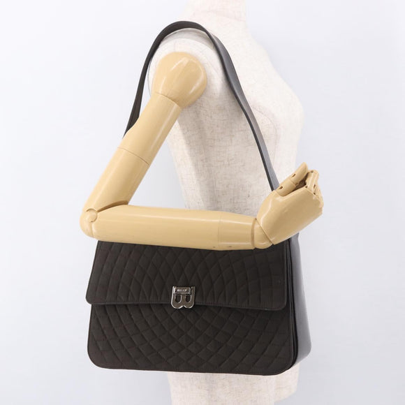 BALLY Shoulder Bag Nylon Brown Auth 74608