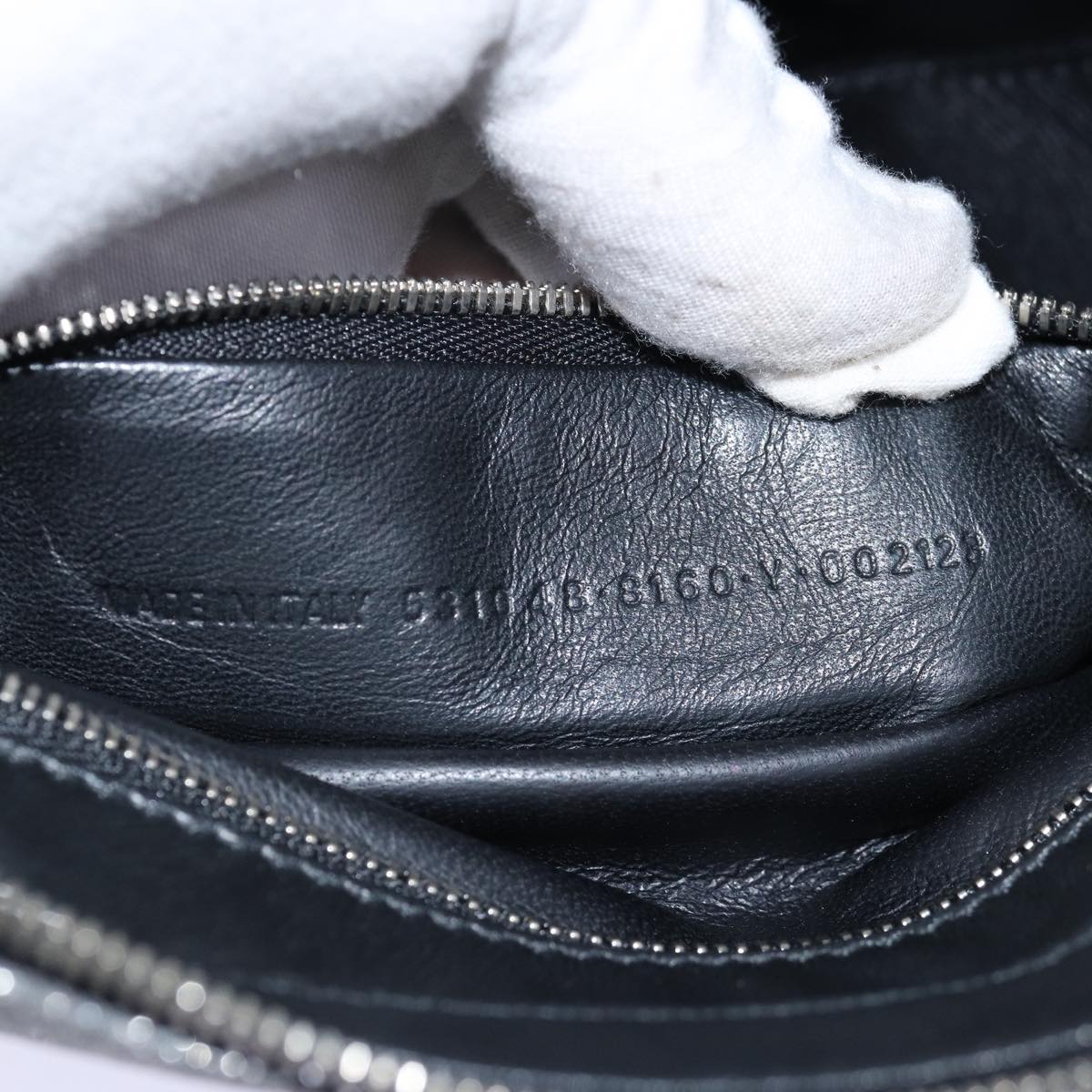 BALENCIAGA Triangle Duffle XS Hand Bag Leather 2way Silver 531048 Auth 74610