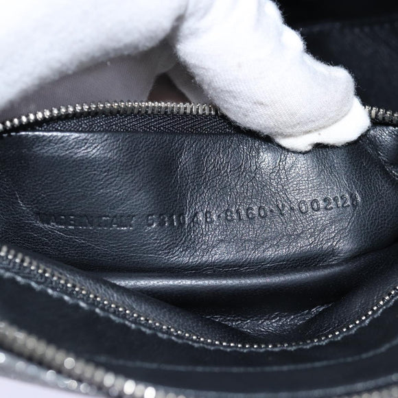 BALENCIAGA Triangle Duffle XS Handtasche Leder 2way Silber 531048 Auth 74610