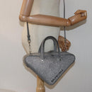 BALENCIAGA Triangle Duffle XS Handtasche Leder 2way Silber 531048 Auth 74610-22