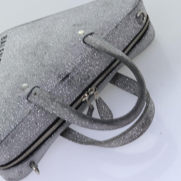 BALENCIAGA Triangle Duffle XS Handtasche Leder 2way Silber 531048 Auth 74610