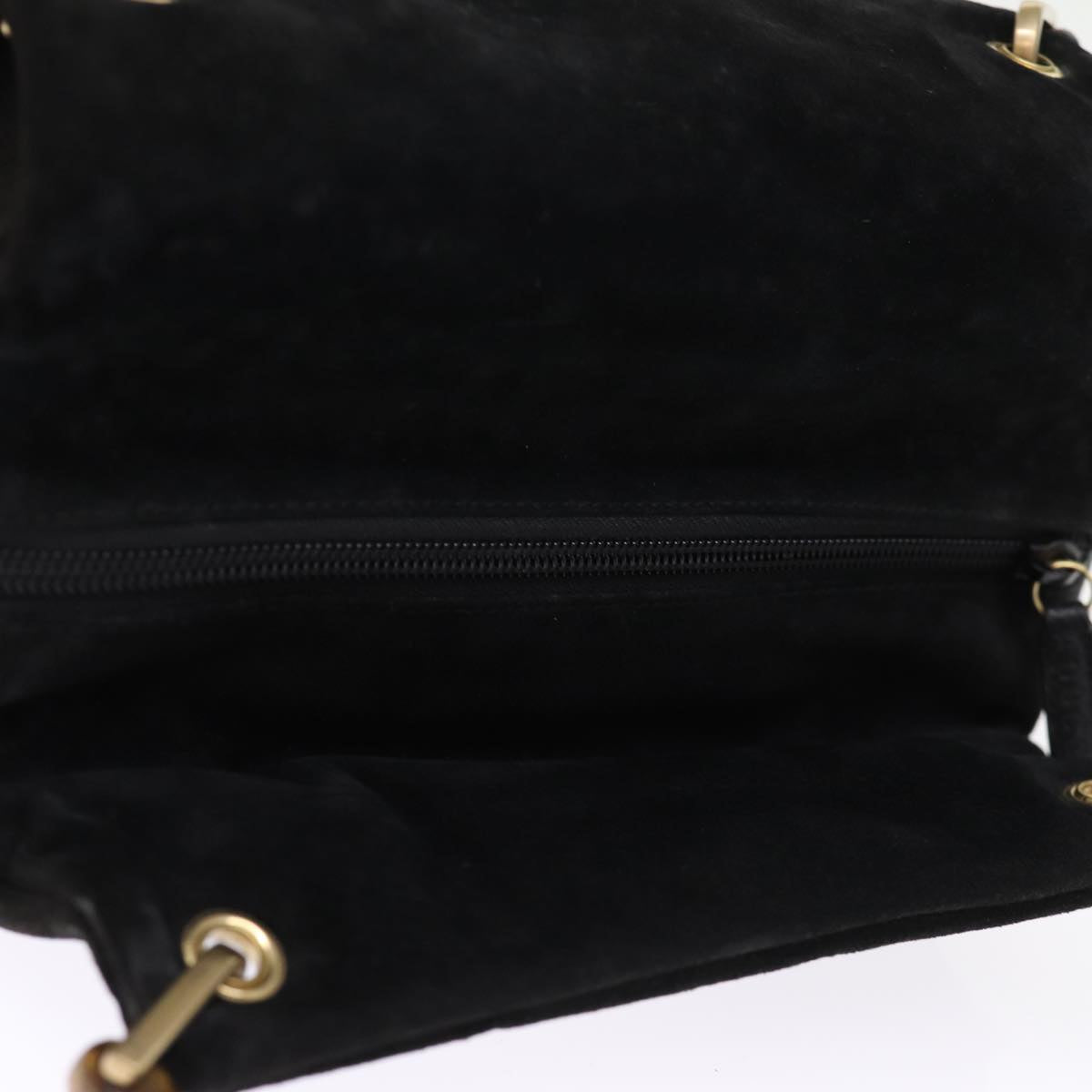 GUCCI Bamboo Hand Bag Suede Black 000 3444 0575 Auth 74613