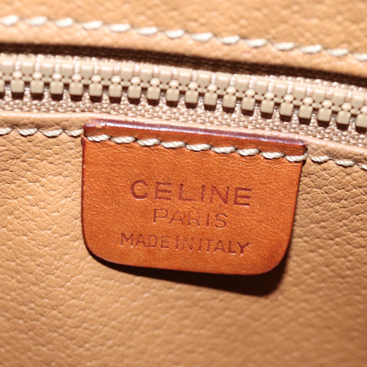 CELINE Macadam Canvas Hand Bag PVC Brown Auth 74620